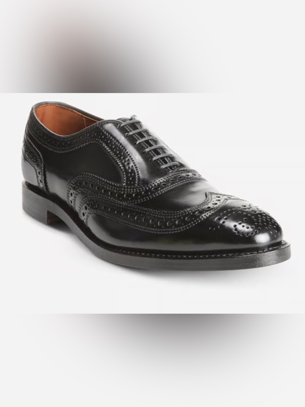 Allen Edmonds Black Leather Wingtip Brogue Oxford